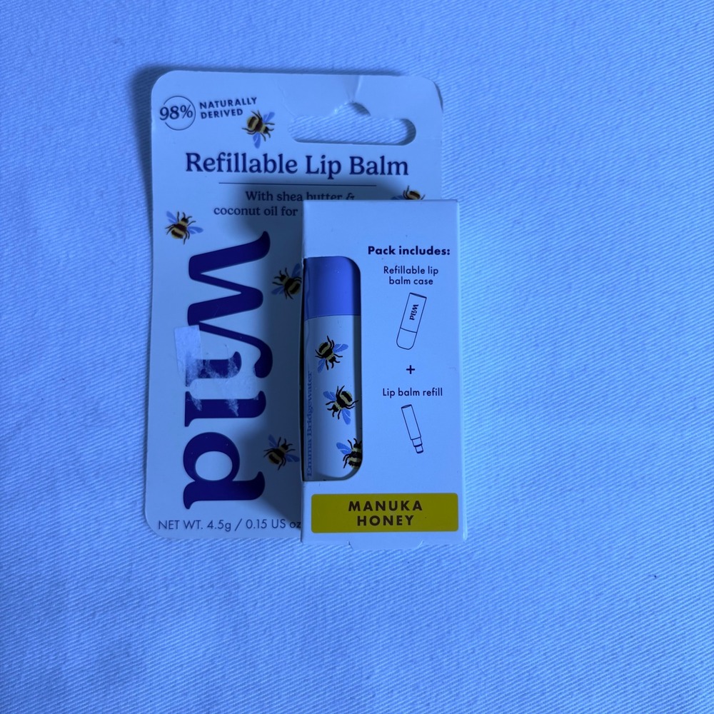 Wild Refillable Lip Balm 0.15oz Manuka Honey New Emma Bridgewater Bee Case